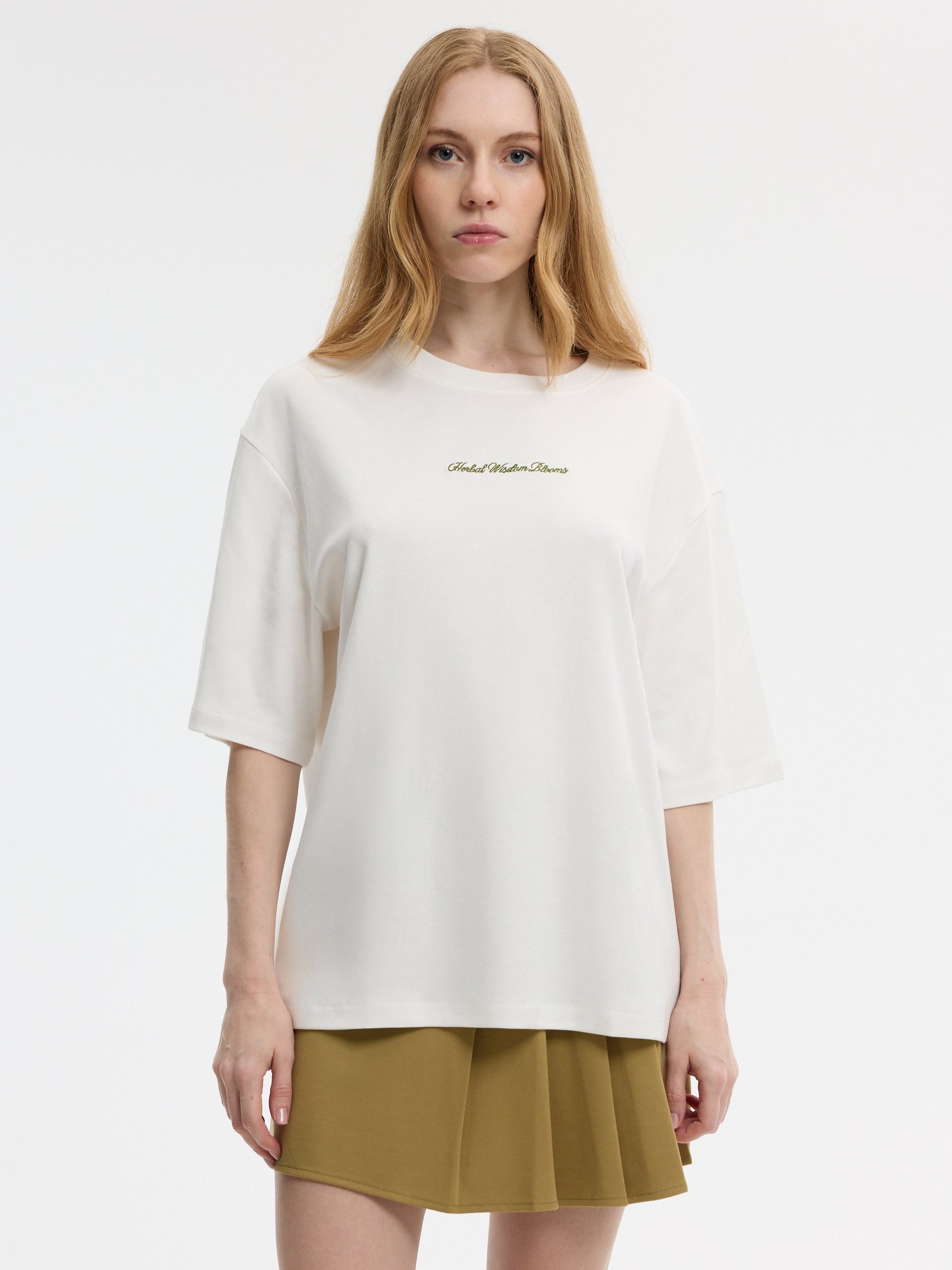 Camiseta oversized de algodón con cuello redondo, manga corta y estampado frontal de silueta muy amplia Envío y devolución gratuita en tienda INSIDE
