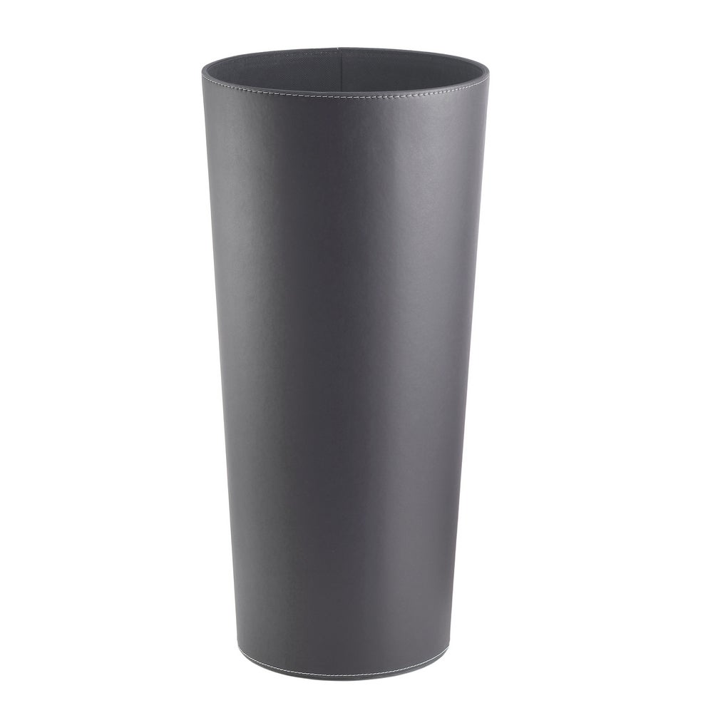 Paragüero redondo símil piel gris estrecho y alto de 26x55 cm Interior forrado. Diámetro de base de 20 cm. Ocupa poco espacio. Ideal para recibidor y entrada CasaSelección