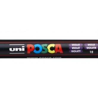 Posca pc-3m marcador de pintura - punta conica de 0.9-1.3mm - tinta base al agua - resistente a la luz - color violeta (6 uds)