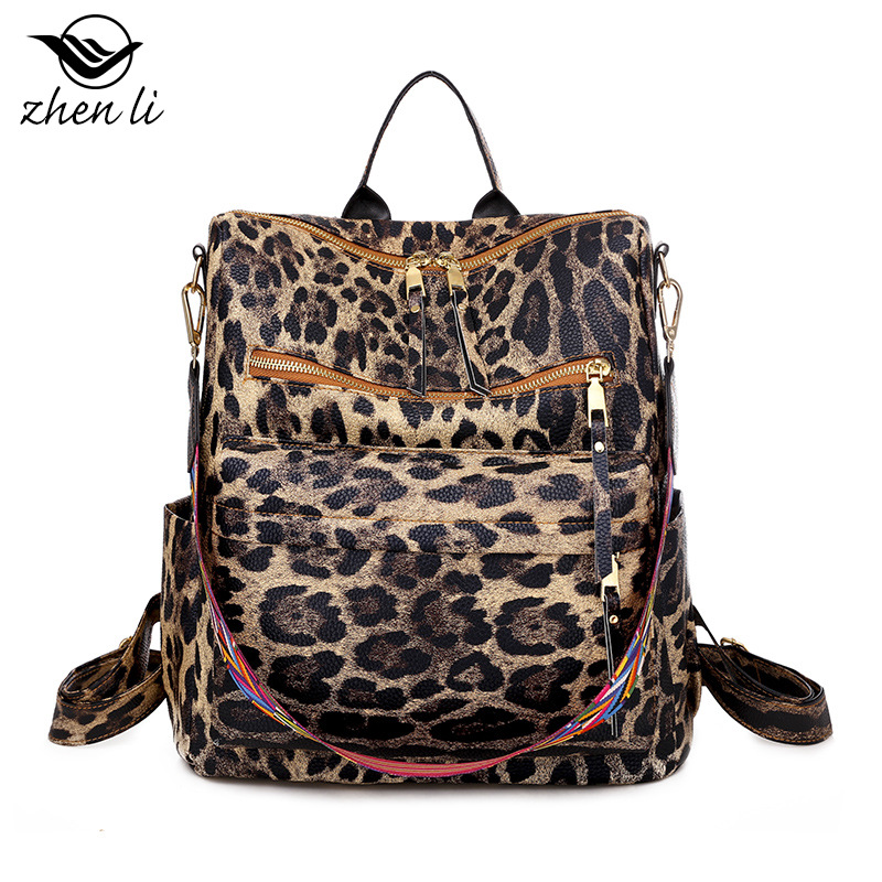 Mochila de moda para mujer, bolso de hombro multifuncional de cuero para mujer, bolso de viaje, bolso de mano