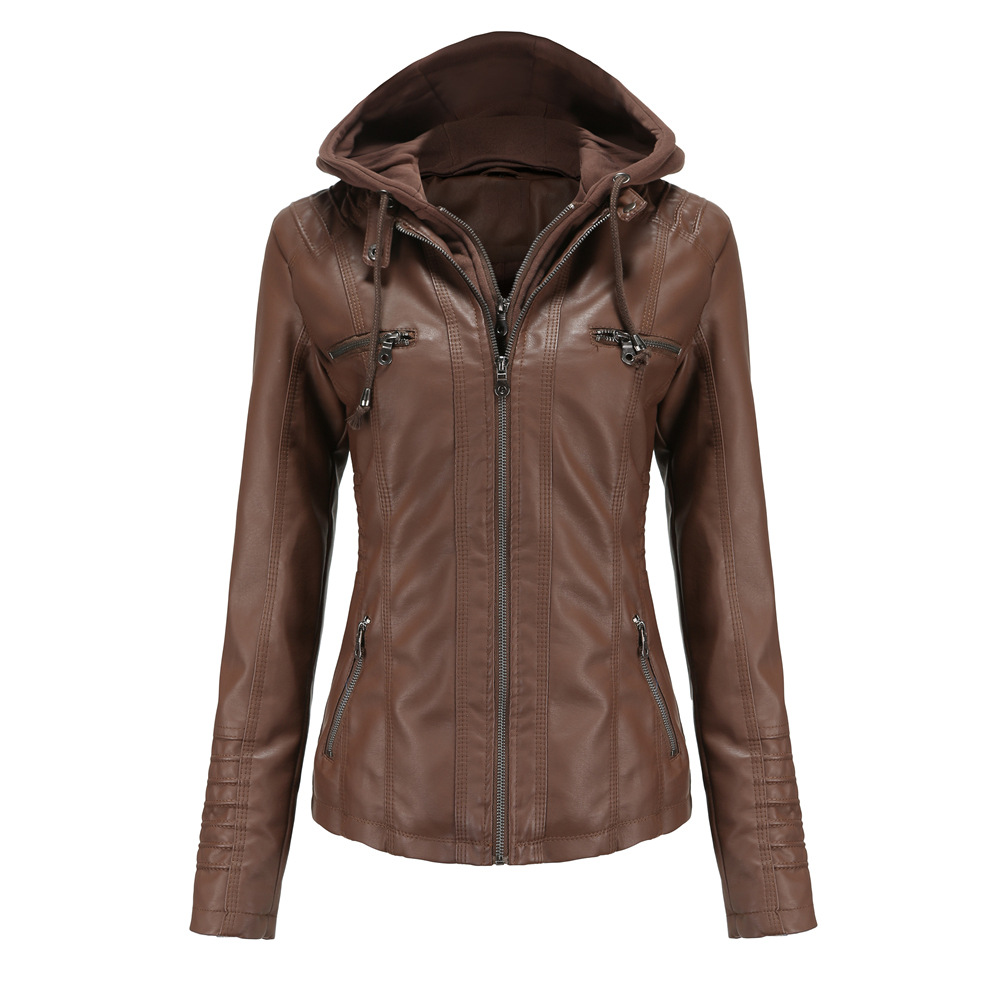 TK Women's Jackets Fashion Faux Leather Jackets Motorcycle Bomber Jackets Fashion PU Jackets Outerwear café