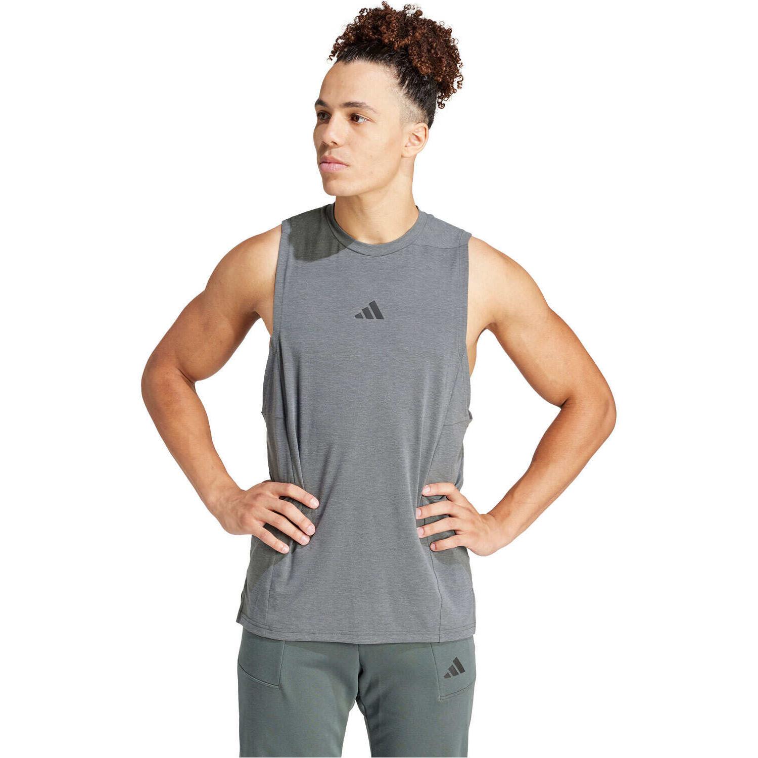 CAMISETA FITNESS HOMBRE Adidas D4T TANK GRIS