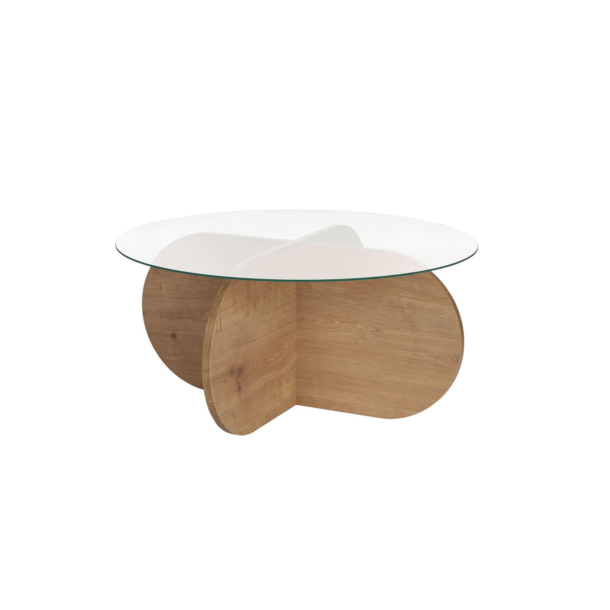 Habitat y Jardin - Mesa de centro de madera <<Aeris>> - 75 x 75 x 35 cm - Roble SaphirTransparent