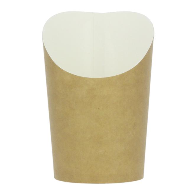 MONOUSO | Vaso Cartón Kraft para Fritos y Wraps Ø8,1x11,5cm (55 Uds)