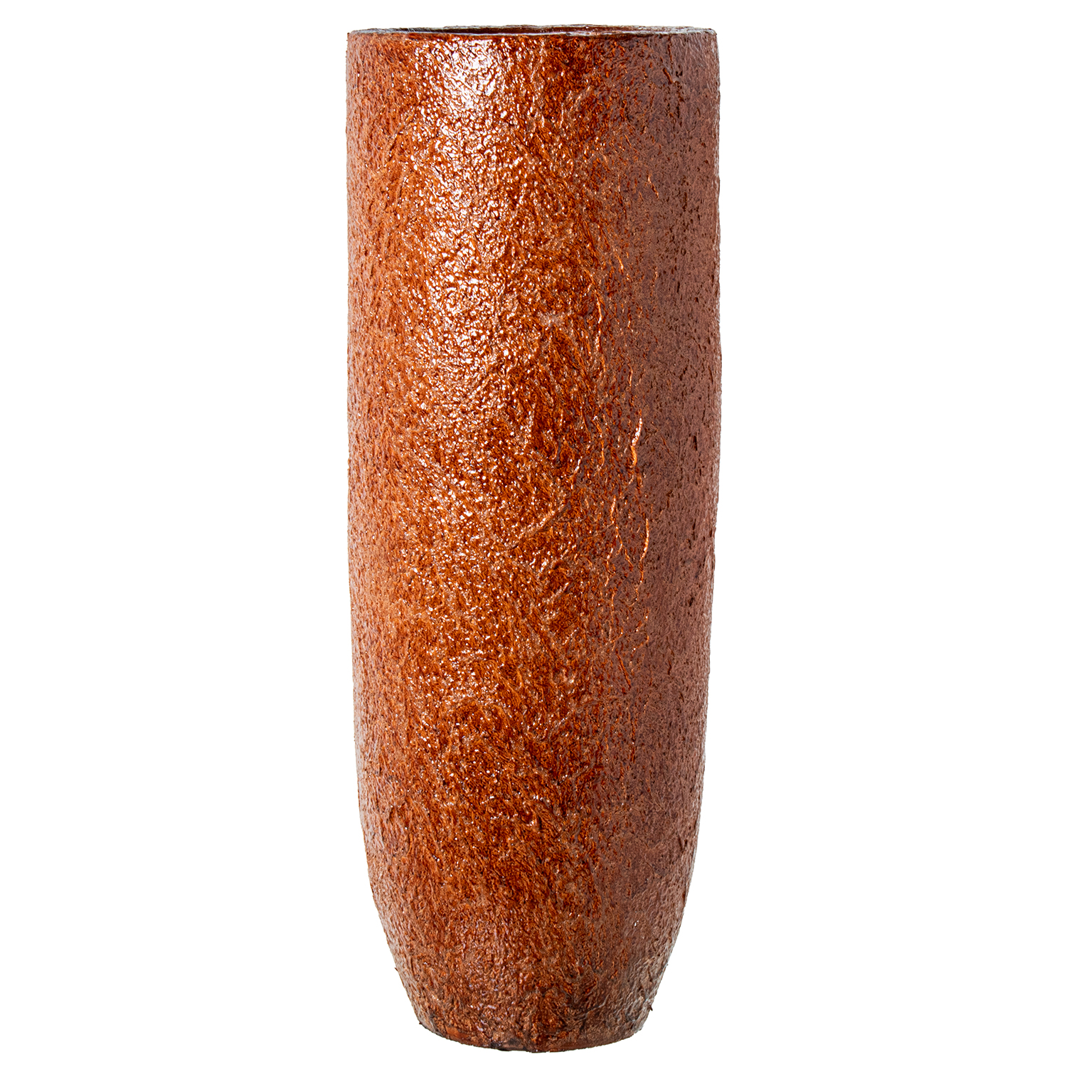 Jarrón de cerámica 80 cm marrón rugoso, medidas 30x80 cm Fijalo