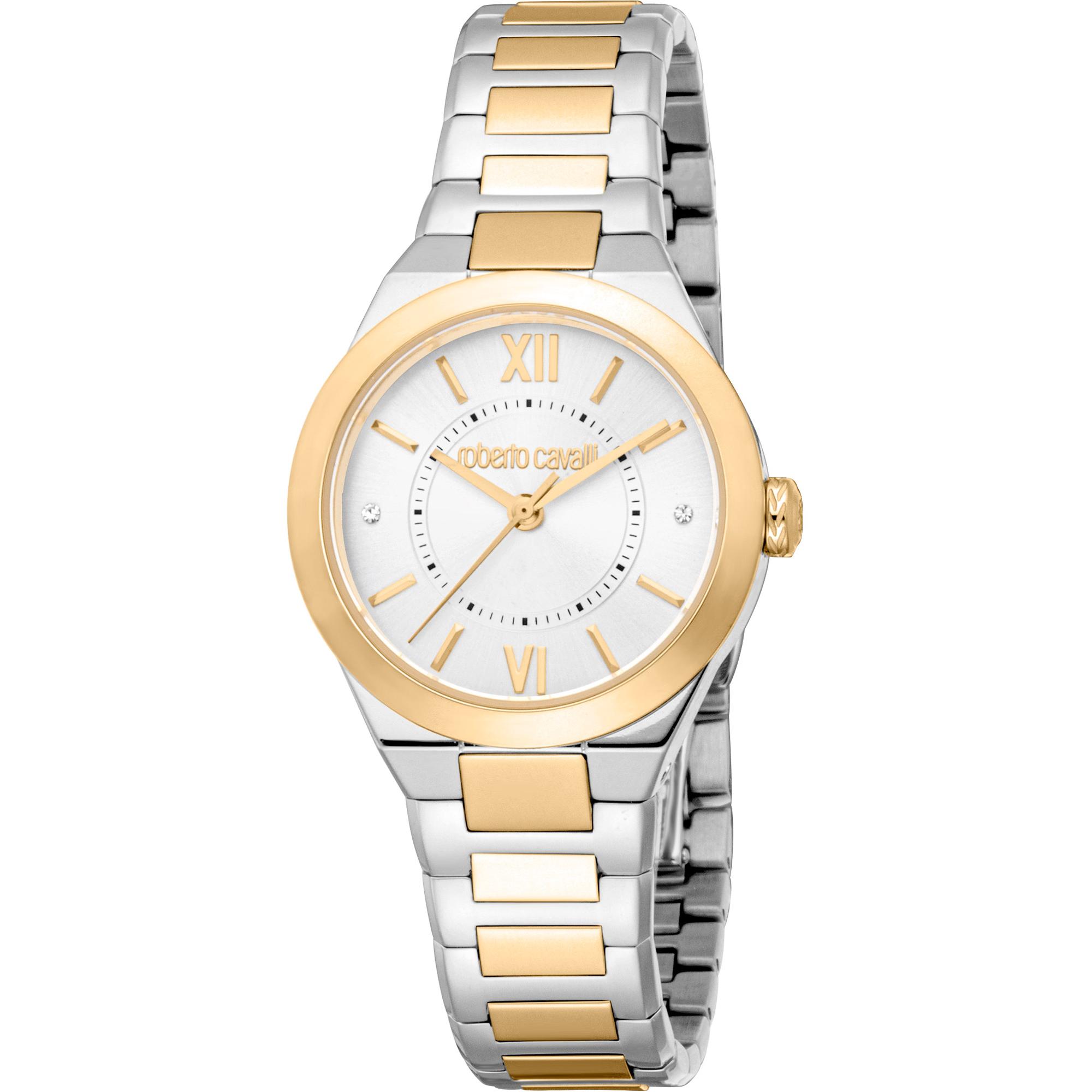 Reloj De Pulsera Roberto Cavalli Roberto Cavalli Lady - Rc5L126M0055 Correa Color: Gris Plata Oro Amarillo Dial Gris Plata Mujer