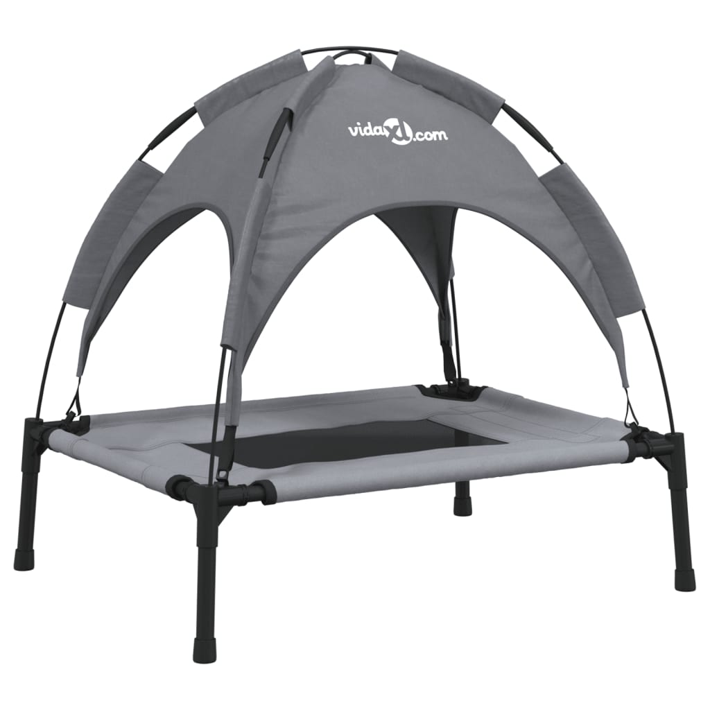vidaXL Cama para perros con dosel antracita tela oxford y acero