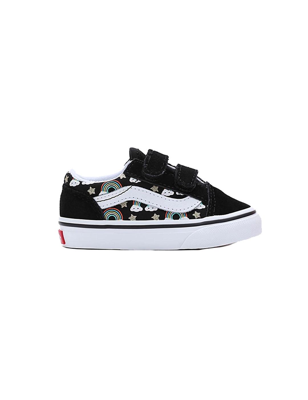 Zapatilla Baby Vans Old Skool Negra Multicolor