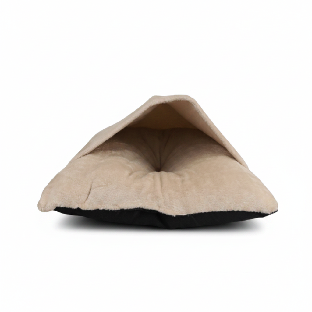 Cojín Cueva para Perro y Gato Yagu Flannel Beige - Cama Cueva Suave (Talla Única / 50 x 50 x 11 cm)