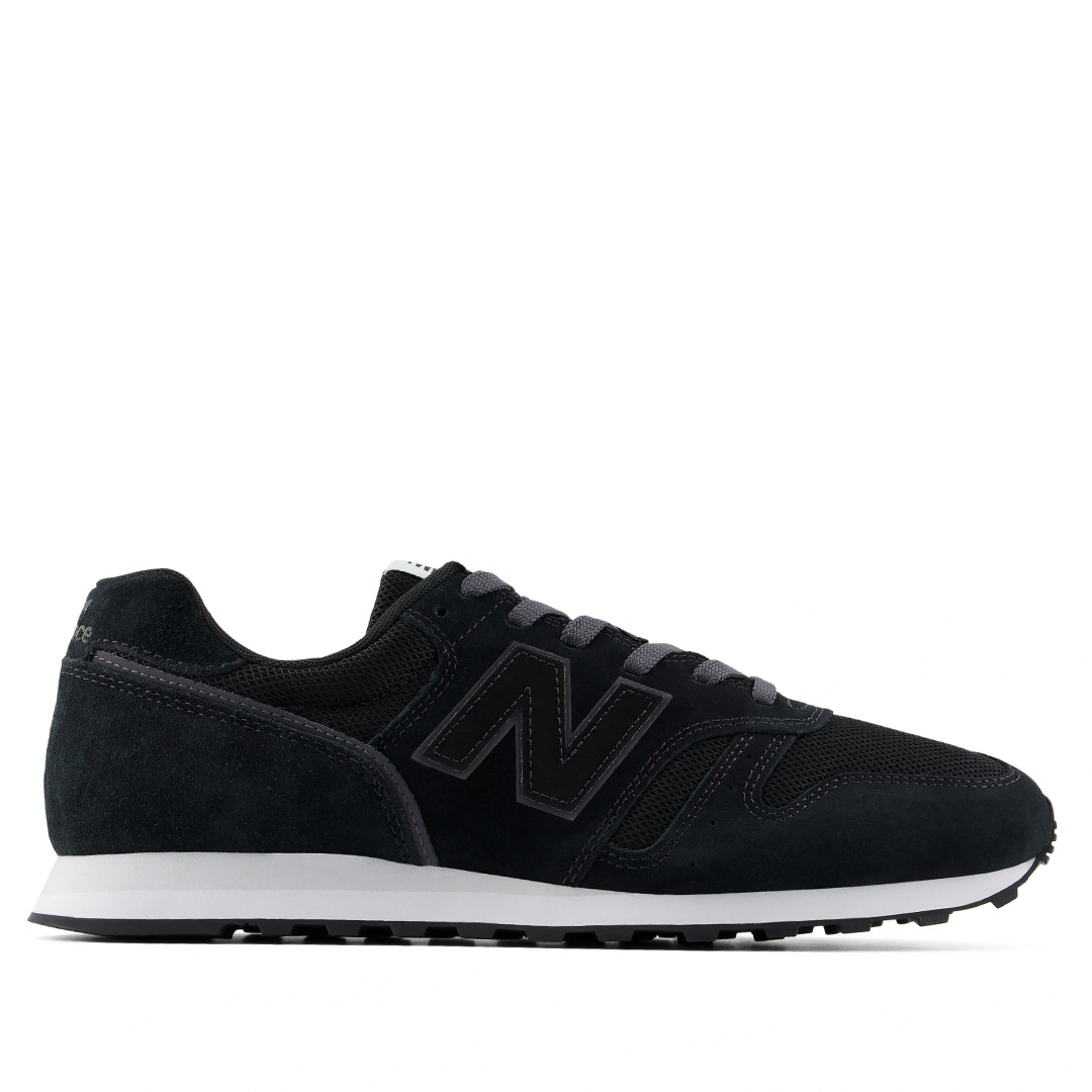 Zapatillas deportivas New Balance 373 de hombre negras con detalles gris oscuro