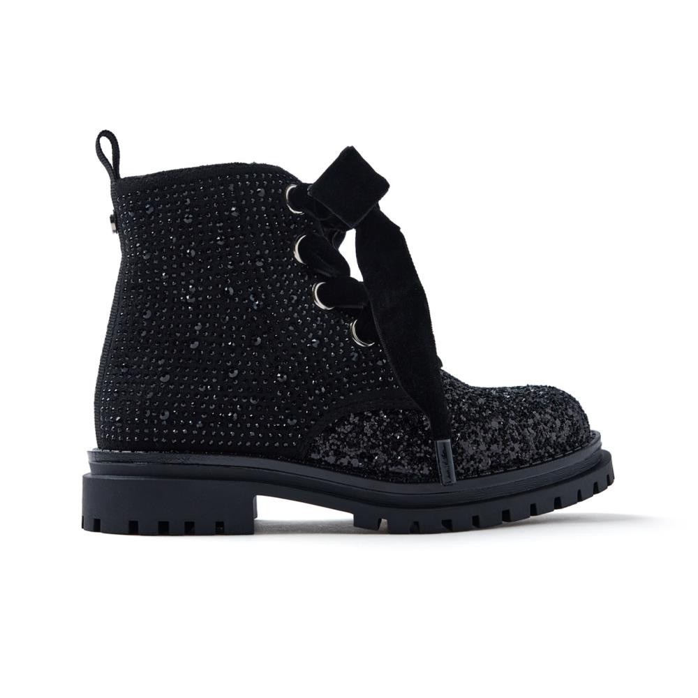 Botas militares niña GIOSEPPO 76275 NEGRO MILITAR BRILLANTES NEGRO 36518 25I