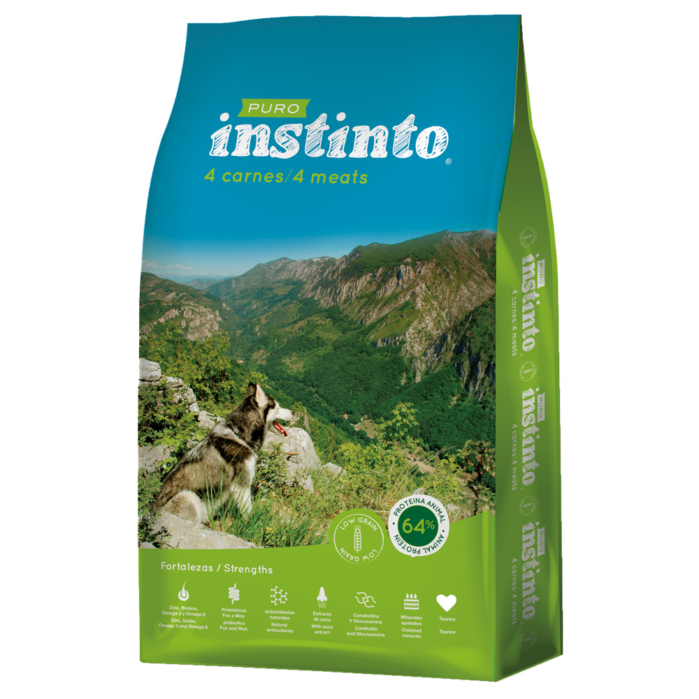 Puro Instinto 4 Carnes - Pienso para perros, bajo en cereales