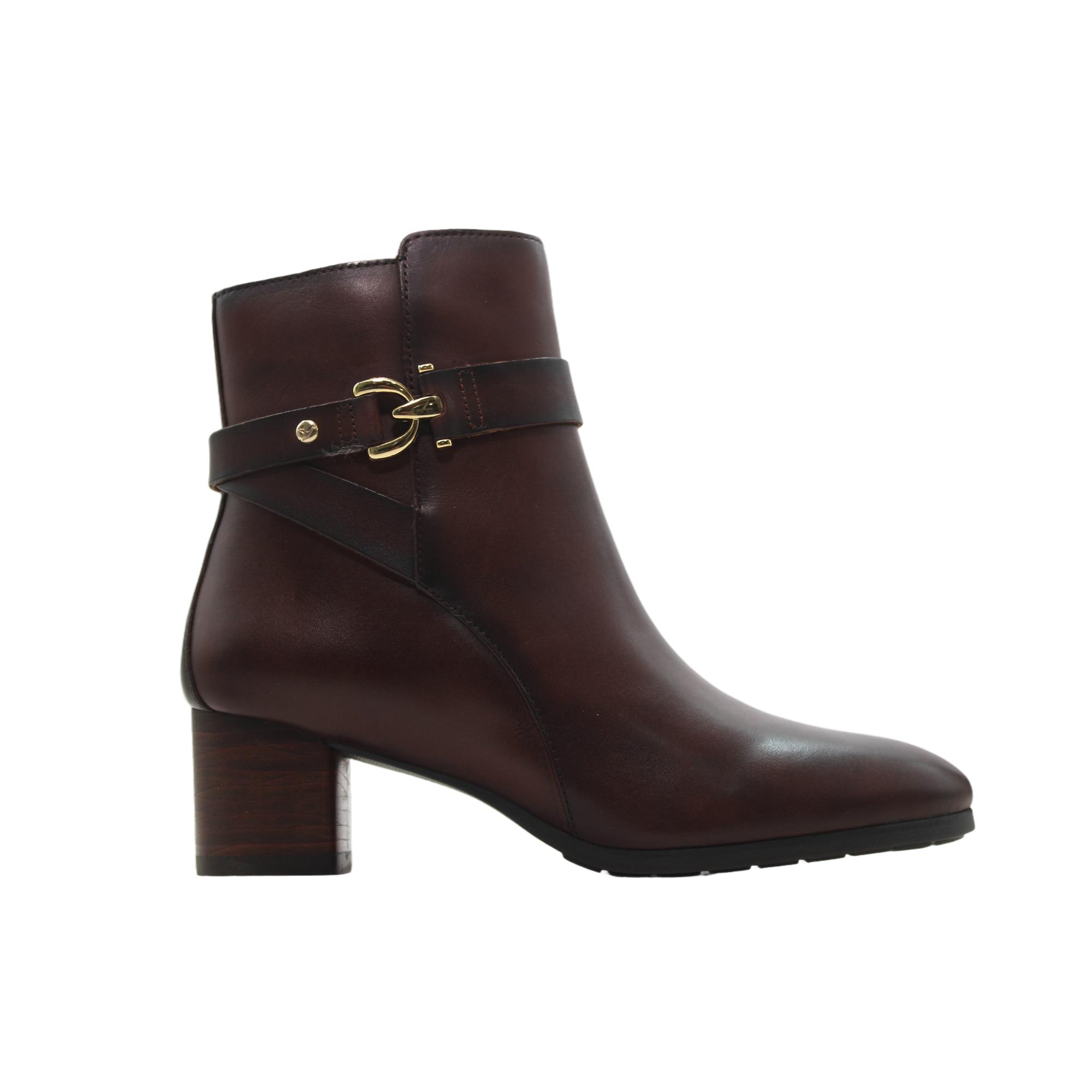 Pikolinos W1Z-8914 Botines de vestir de piel, tacon bloque, cremallera, suela goma, para señora