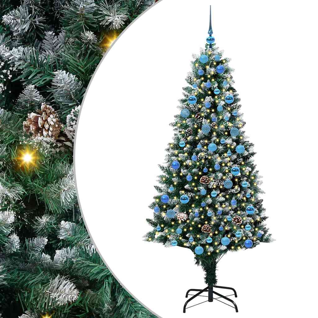 vidaXL Árbol de Navidad artificial Verde 180 cm PVC y Acero y Plástico