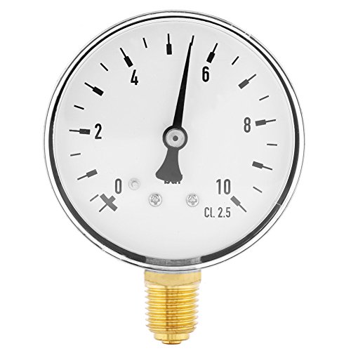 TK Manómetro de presión NPT de 1/4 pulg. Medidor de presión de agua de aceite de aire Manómetro de montaje lateral 0-10 Bar