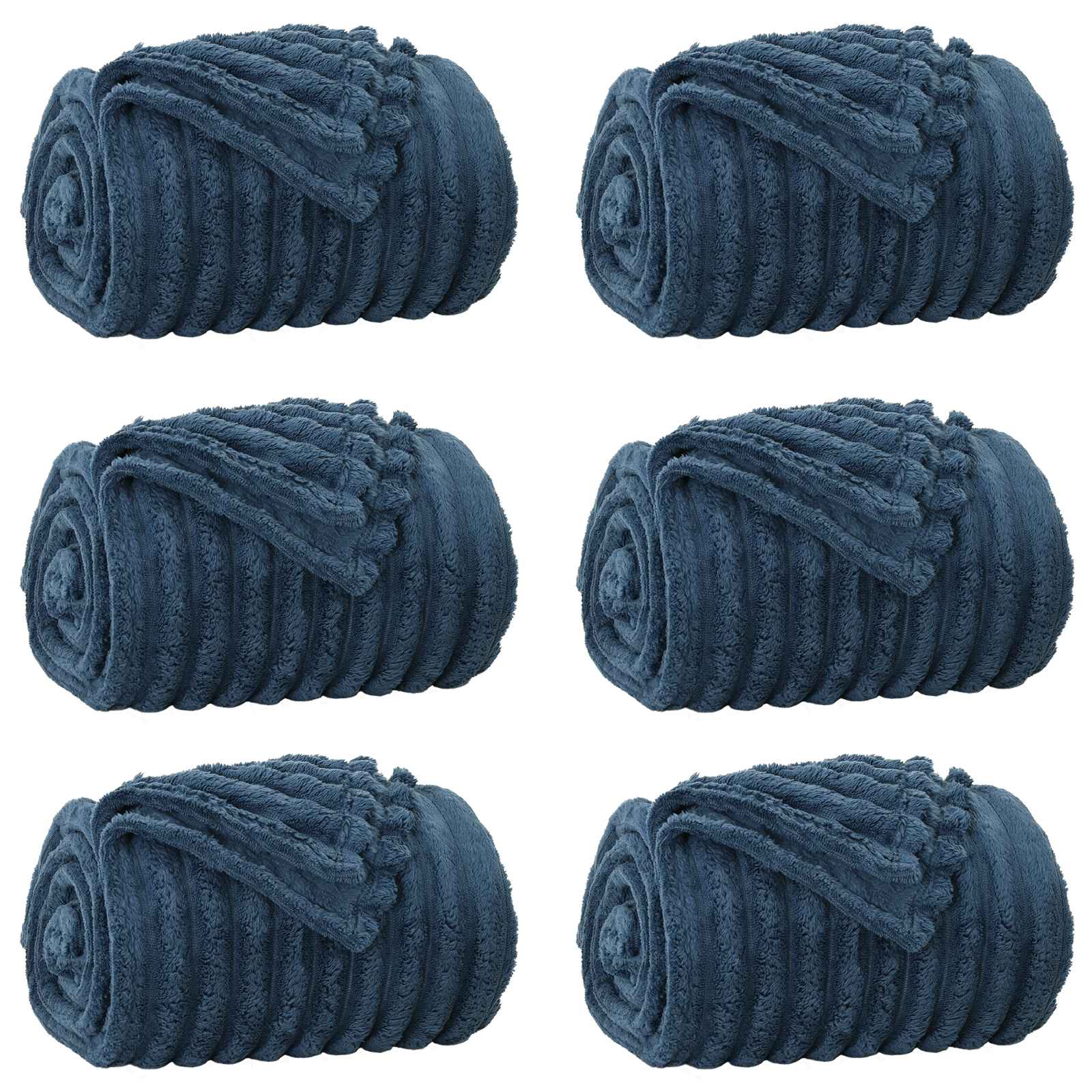 vidaXL Mantitas de Sofá 6 pcs Azul marino 240 x 220 cm Lana