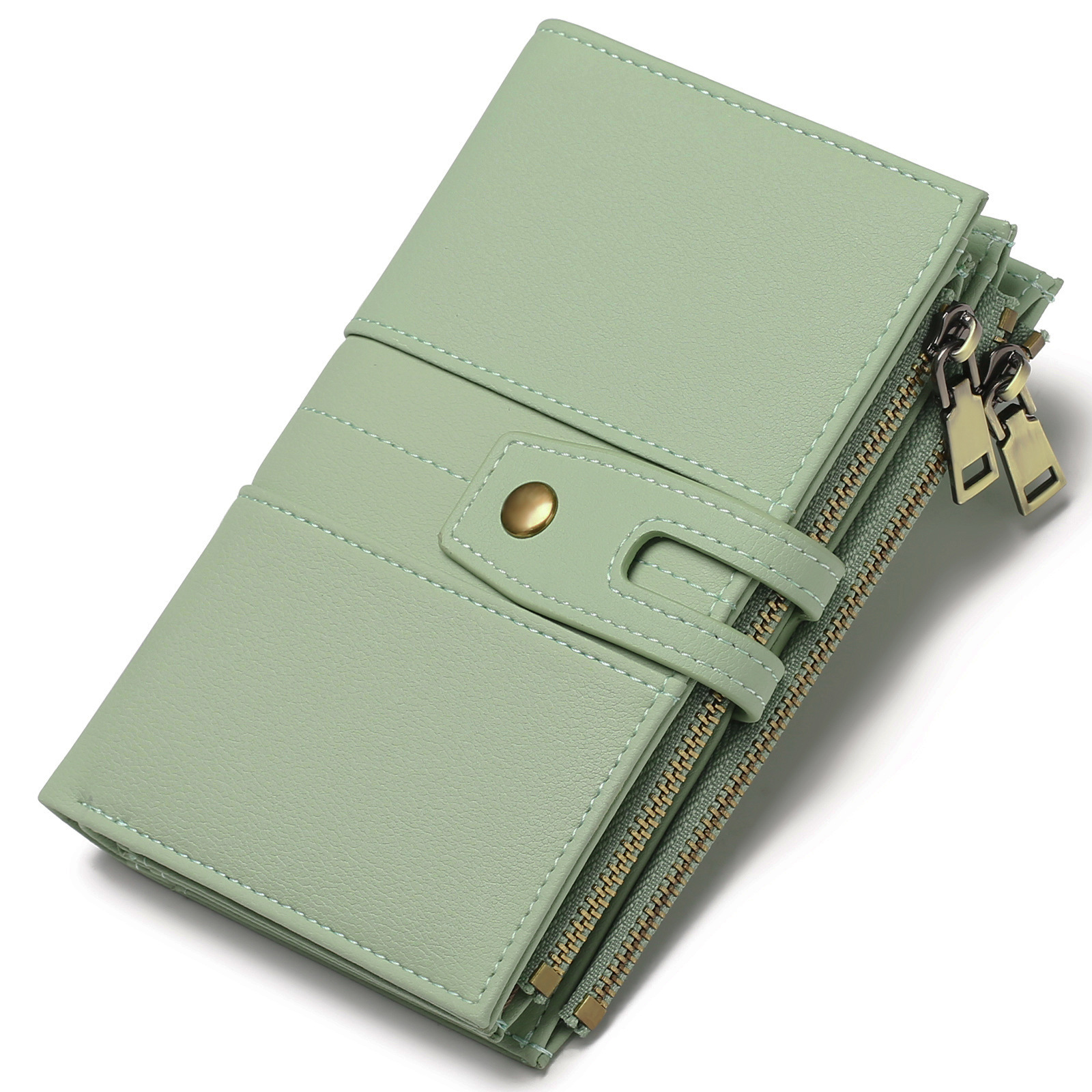 Cartera compacta para mujer (con función antirrobo RFID) – Cartera triple con ranura para tarjeta de crédito y ventana para identificación – Estilo clásico