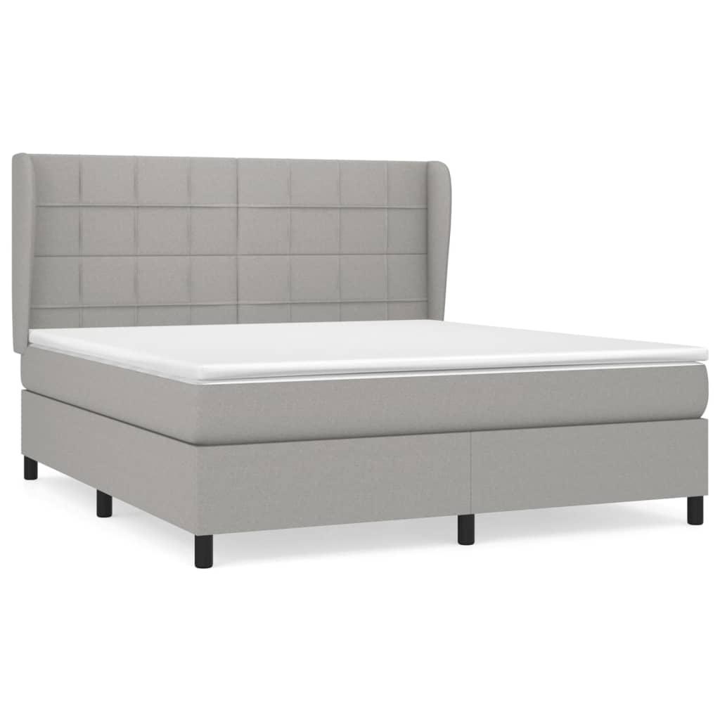 vidaXL Cama box spring con colchón tela  160x200 cm Multicolor