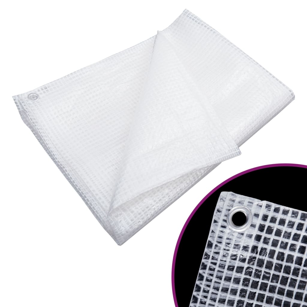 vidaXL Lona de Gasa de Vuelta Blanco 140 g/m² Tejidos Elásticos Cubierta Dimensiones 4 x 8 m, 6 x 6 m, 6 x 8 m y mas