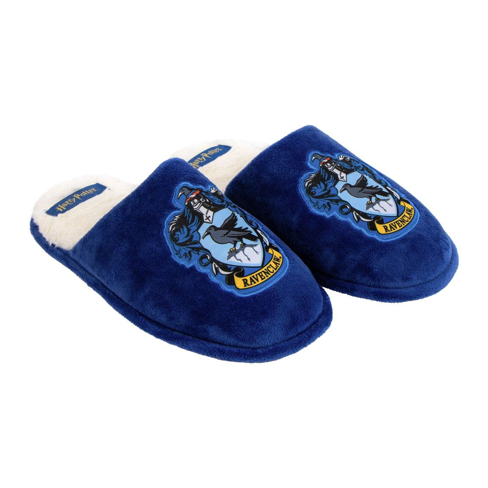 Zapatillas de Estar por Casa abiertas para Adulto, Diseño Ravenclaw, Azul Multicolor, Forro de Felpa Suave con Suela Antideslizante, Ideal para Invierno y Descanso en Hogar