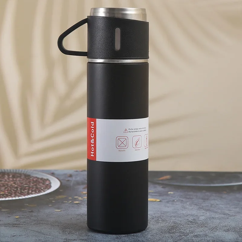 TK Botella Termo Aislada De Acero Inoxidable 500ML Portátil Para Oficina Y Viajes Estilo Negocios Taza De Café Regalo Set