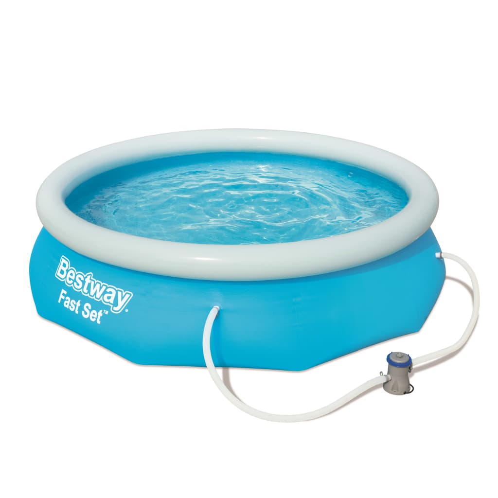 Bestway Set Piscina Hinchable Desmontable Redonda Depuradora Kit Reparación Dimensiones 305 x 76 cm, 366 x 76 cm, 457 x 84 cm