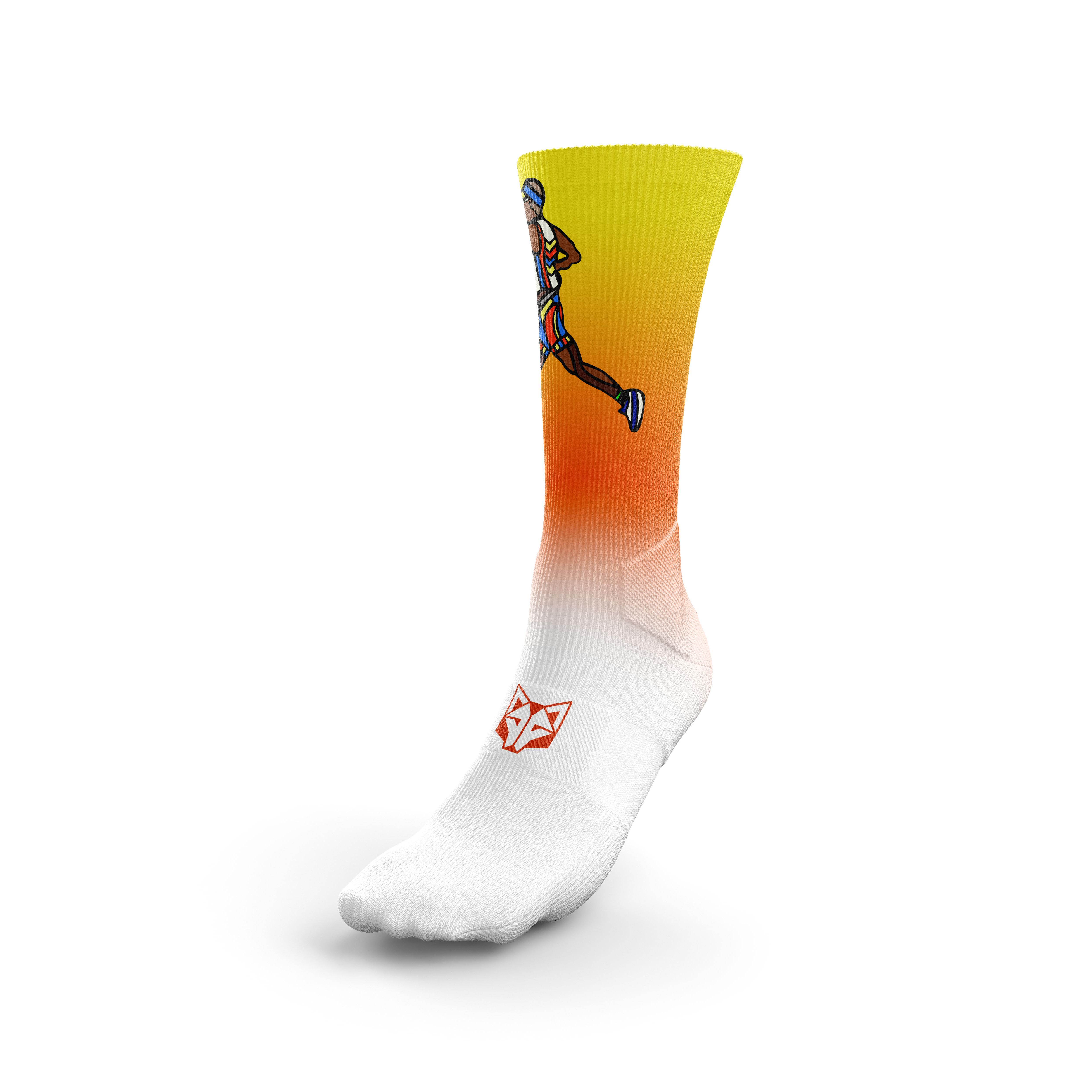 Calcetines Hombre Deportivos OTSO Ultra Ligeros, Transpirables y Sin Rozaduras – Running, Gym, Ciclismo... - (Time to tri Man Run) y Muchos Diseños Originales Disponibles