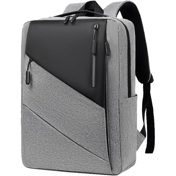 Mochila para portátil de negocios, mochila de viaje ligera y casual, bolso impermeable y moderno para portátil de trabajo con puerto de carga USB