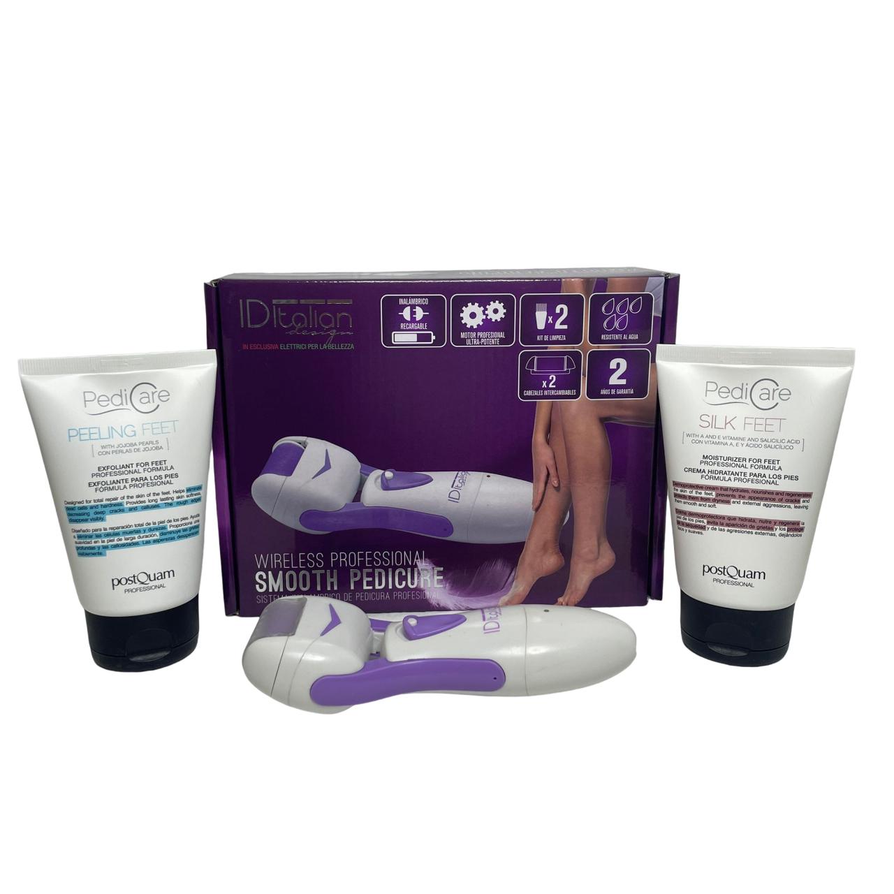Postquam - Kit Pedicura Profesional Inalámbrico - Exfoliante y Crema de Pies - Resistente Al Agua