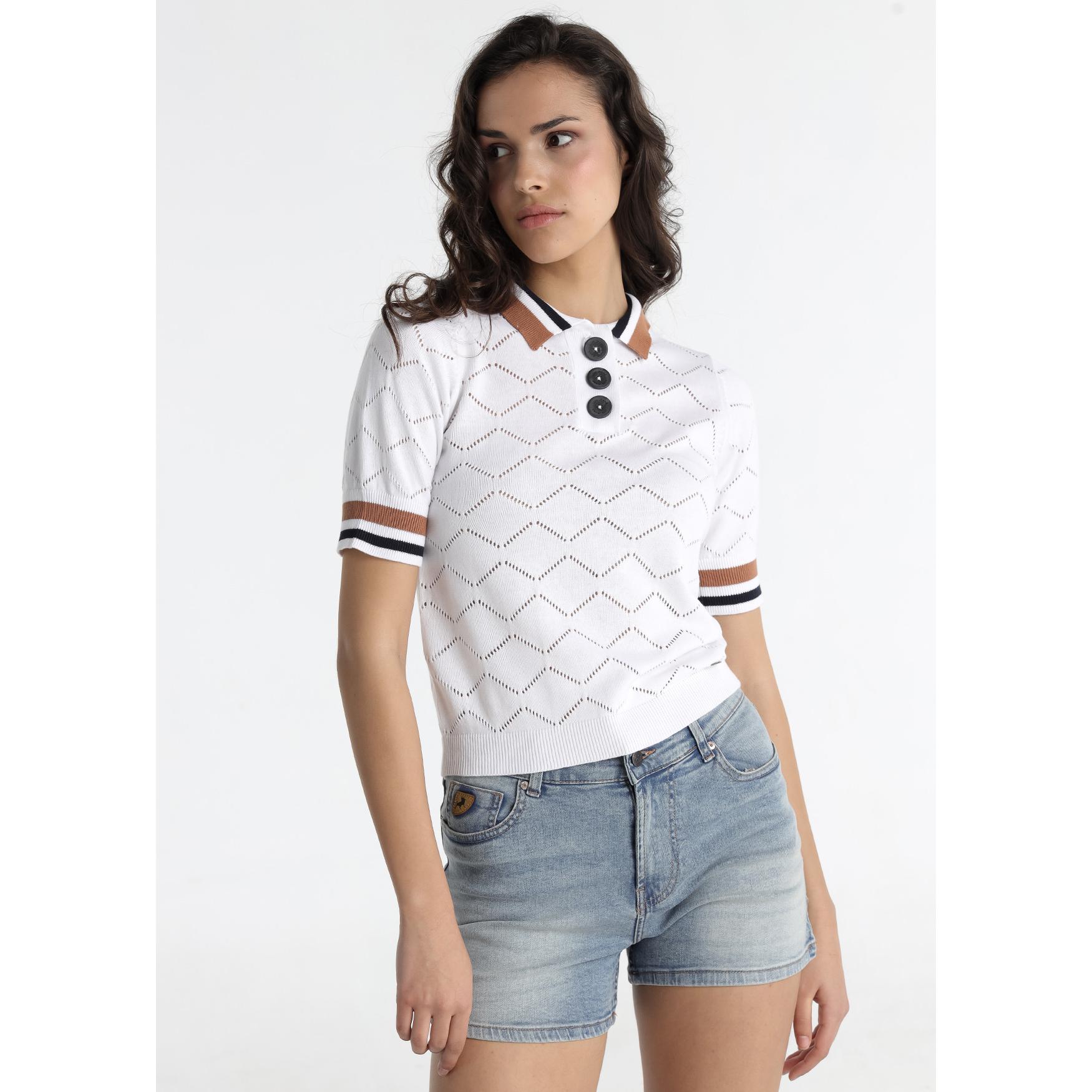 LOIS JEANS - Polo Biking Layna Blanco