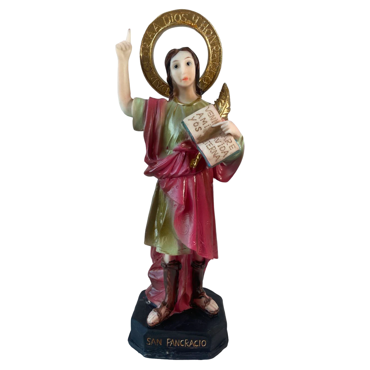 Estatua de San Pancracio Santo de la Suerte figura Navidad decoracion en casa