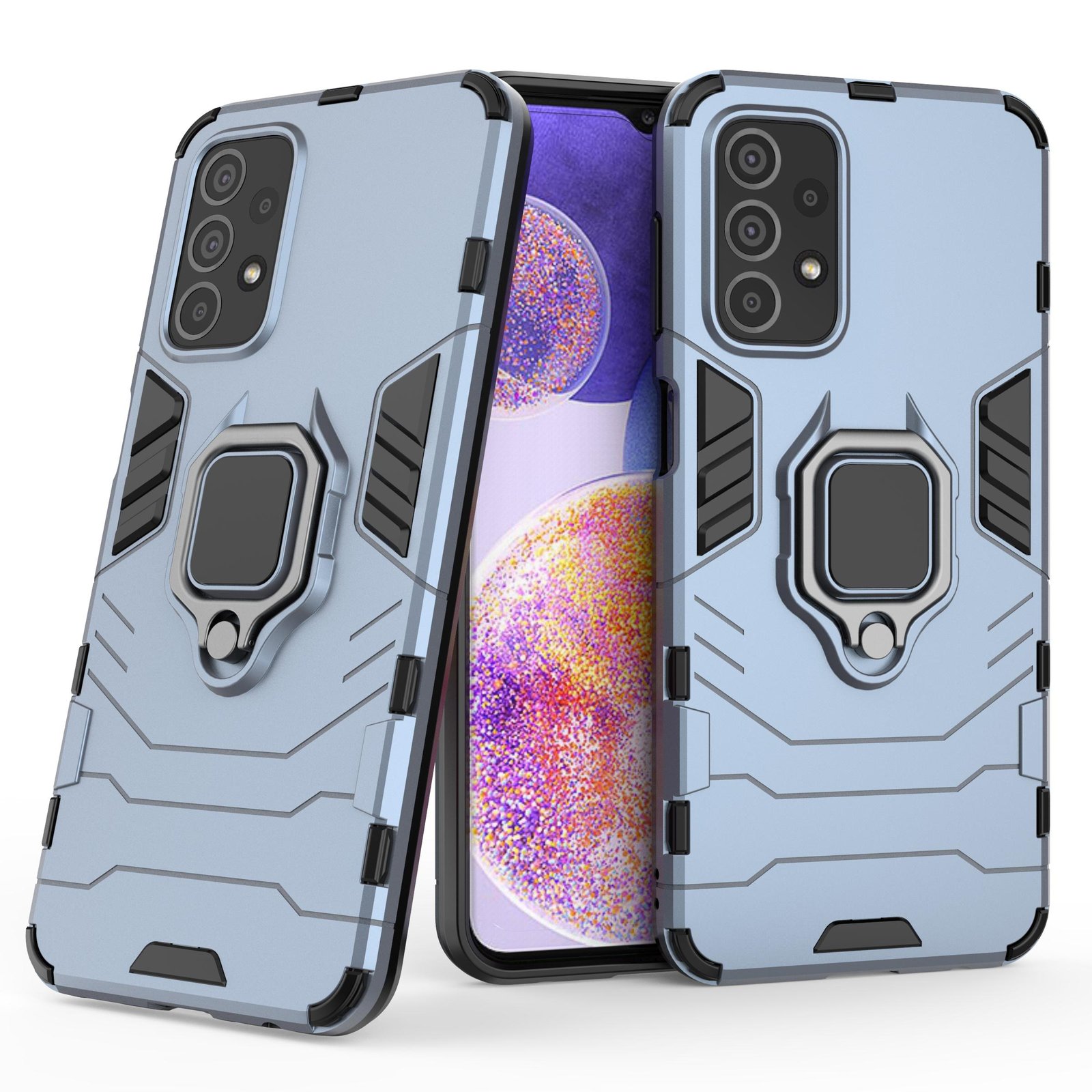 Max Power Digital Funda para móvil Samsung Galaxy A23 / M23 Carcasa Magnética con Anillo Imán Antigolpes Resistente Rígida Dura [Tecnología de Absorción de Golpes] Soporte para Ver Multimedia en Manos Libres y Perfecta para Hacerse Selfies