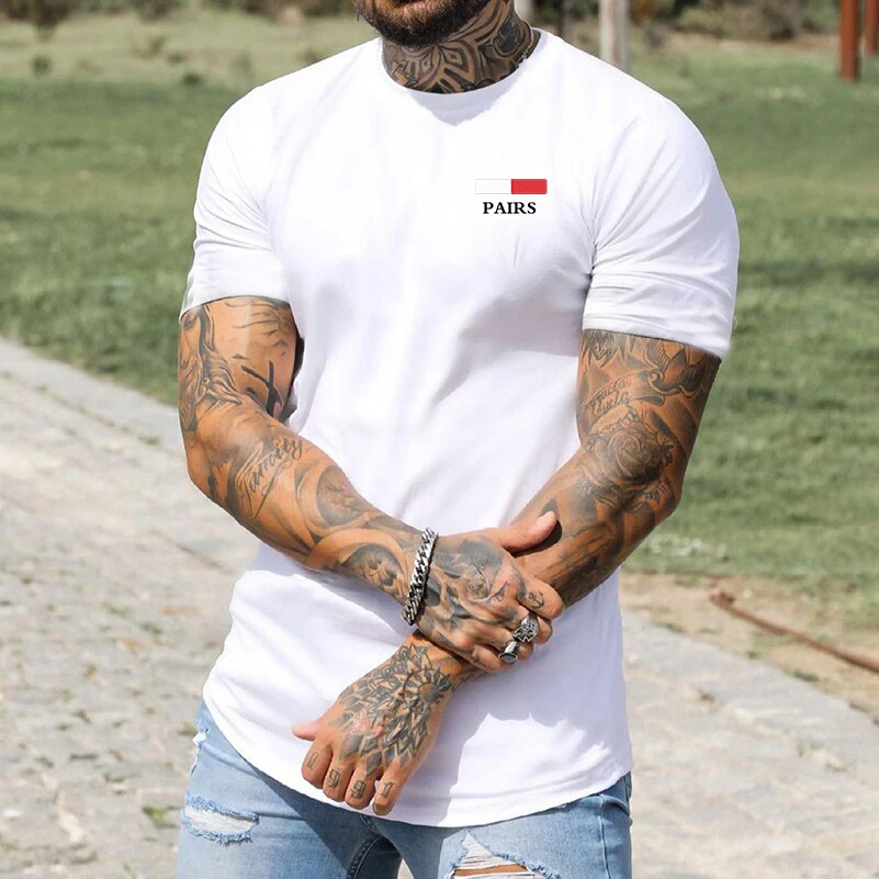 TK Camiseta De Algodón De Lujo Para Hombre Camiseta Casual De Verano Con Manga Corta Talla Grande Tejido Al Hilo Cuidado En Máquina