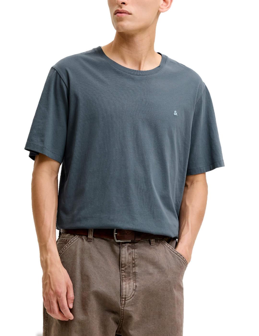 Camiseta Jack&Jones Paulos azul petróleo manga corta hombre