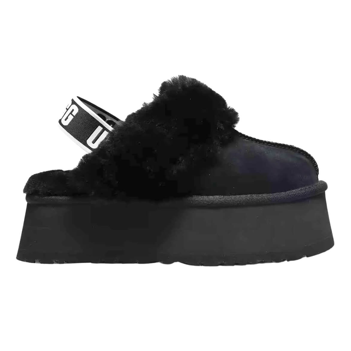Zuecos Con Plataforma Funkette Negros Con Borreguito De Ugg