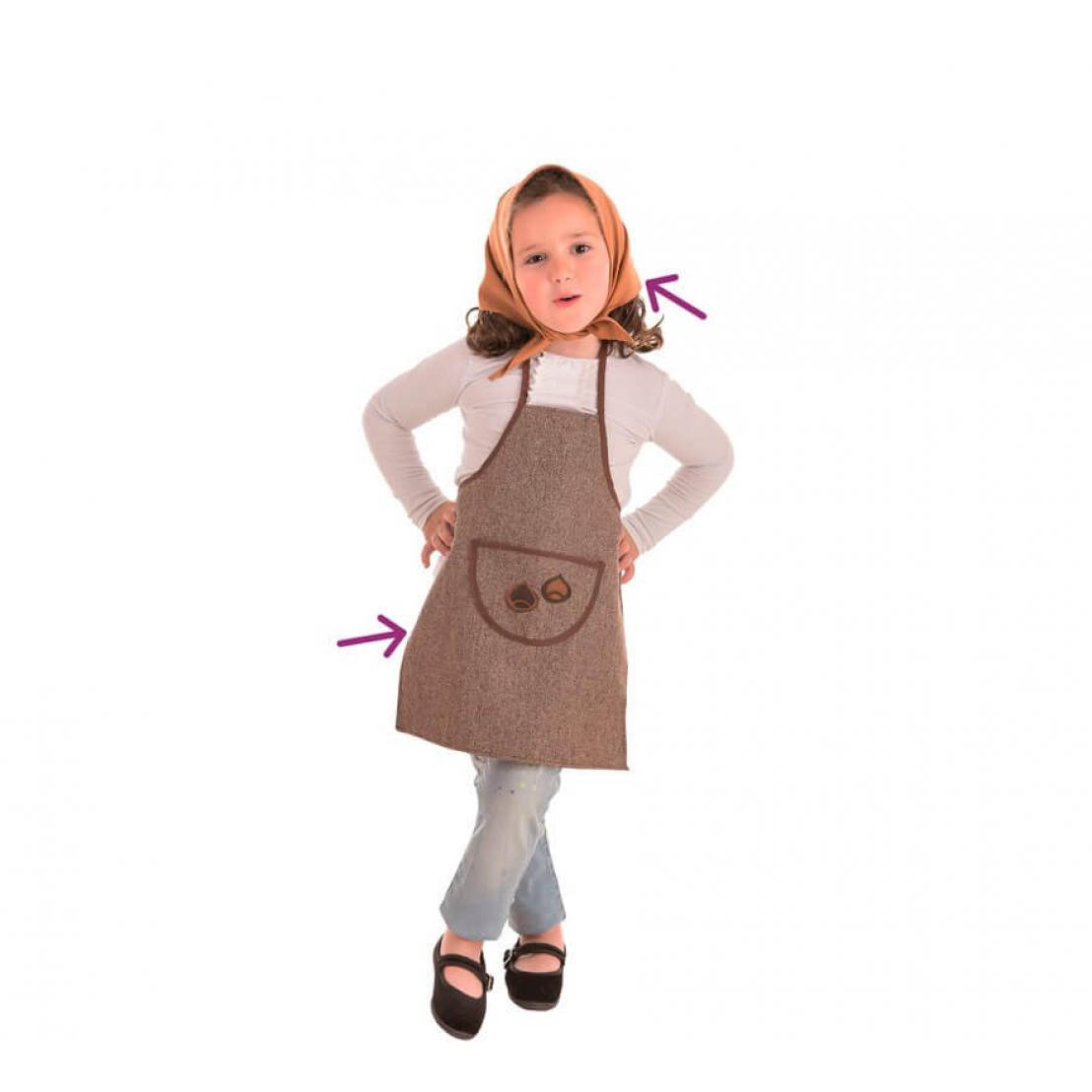 Creaciones Llopis Kit de Castañera Otoño para niña: Delantal y Pañuelo