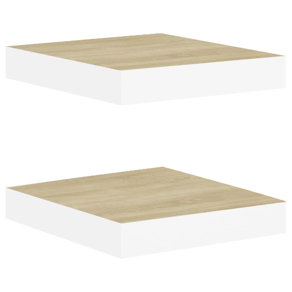 vidaXL Estantes flotantes de pared 2 uds MDF 23x23,5x3,8 cm Blanco brillante, negro brillante, gris brillante Mueble Almacenaje Estantería para Oficina, Estudio, Dormitorio Estantería/Librería/ mueble de Almacenamiento