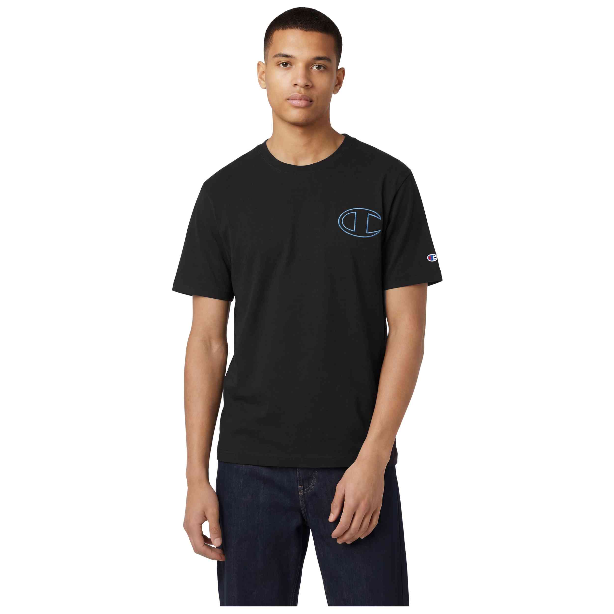 Camiseta De Manga Corta Champion modelo 222385-KK001 para Hombre en color Negro