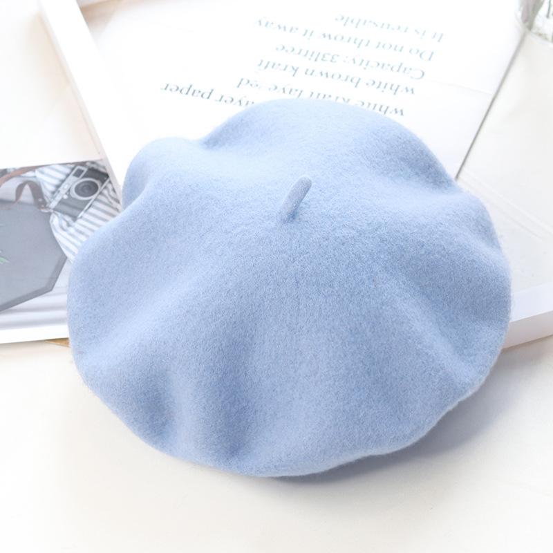 TK Gorro De Invierno Para Mujer Beret Artista Otoño Invierno Gorro Femenino Plano Estilo Francés Vintage Caliente Casual