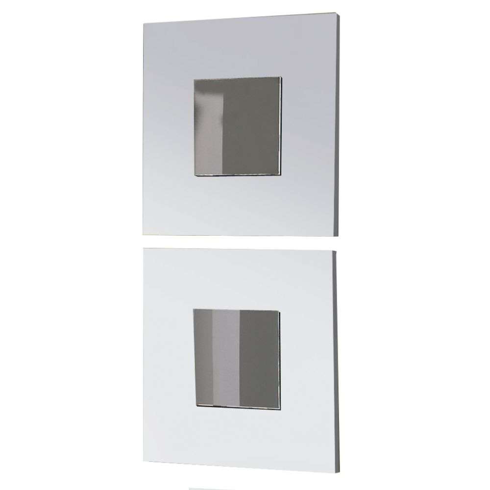 Miroytengo Juego de Dos Espejos Cajún Entrada Estilo Moderno Color Blanco 45x45x2 cm