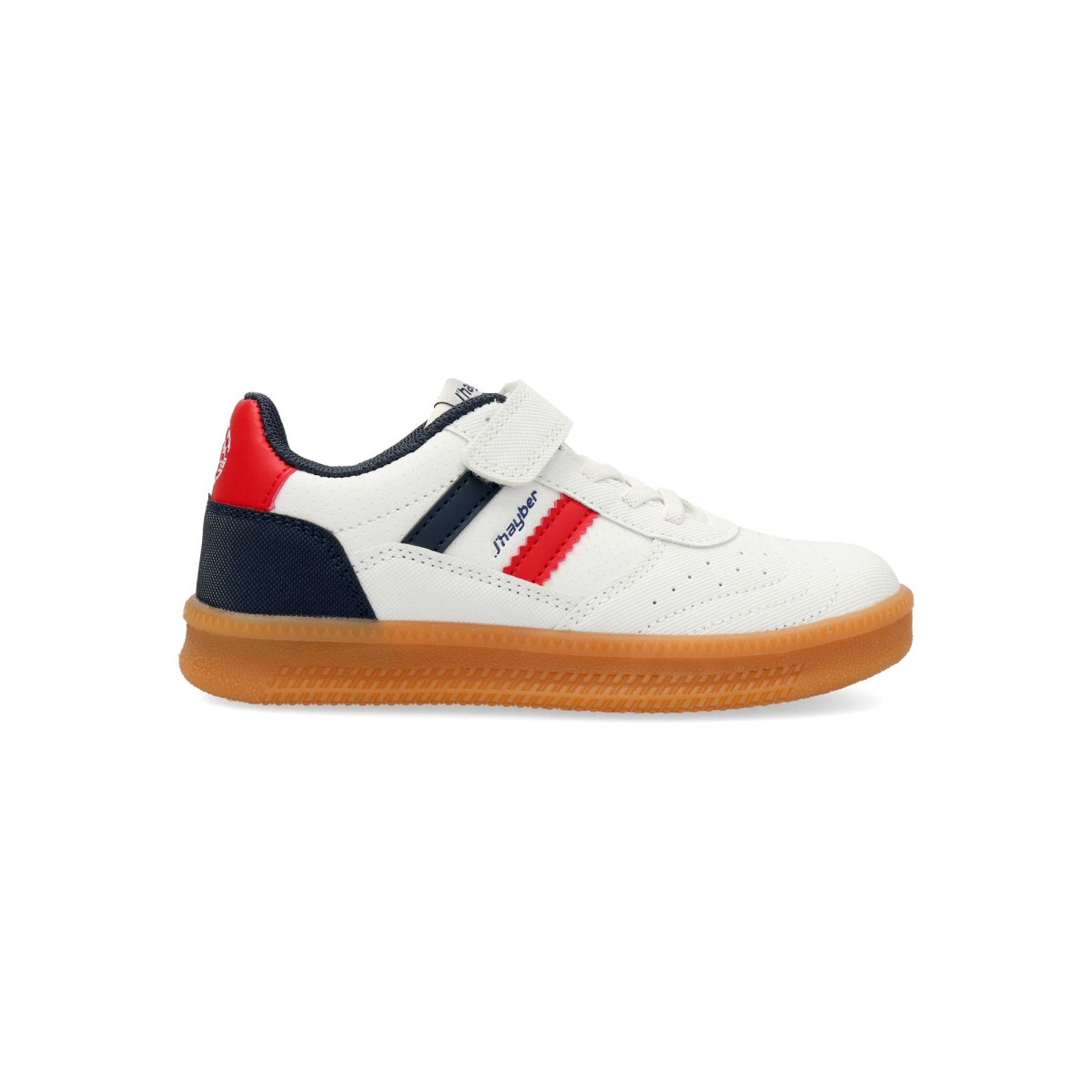 JHAYBER - Zapatillas Iteca para niños con cierre adherente fácil de calzar diseño casual urbano blanco azul marino y rojo
