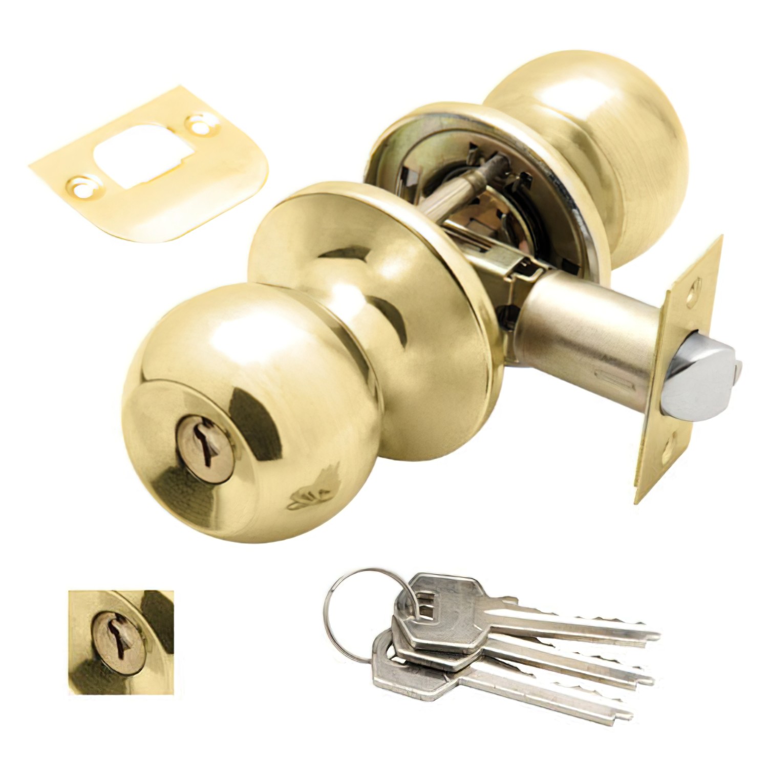 SANCO STORE - WOLFPACK LINEA PROFESIONAL Pomo Puerta Wolfpack Con Llave Ambos Lados Latonado.