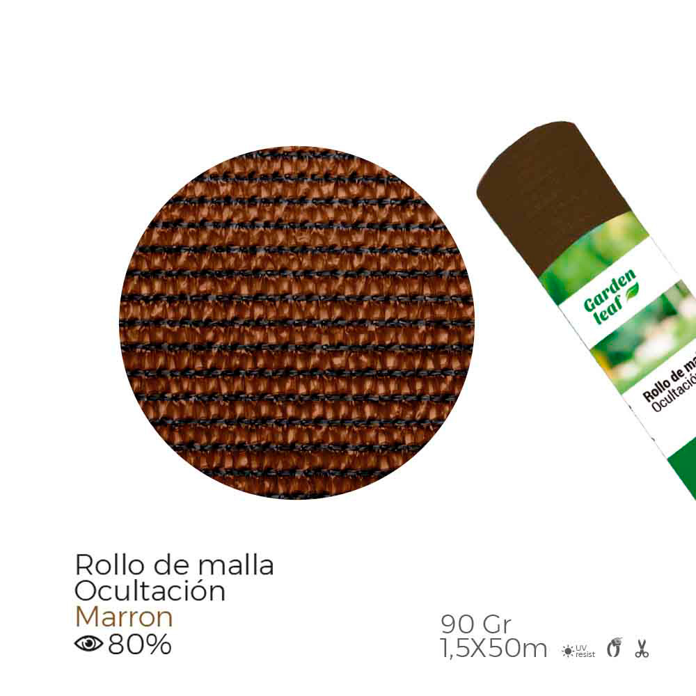 ROLLO DE MALLA DE OCULTACION COLOR MARRON 90gr 1,5x50m EDM