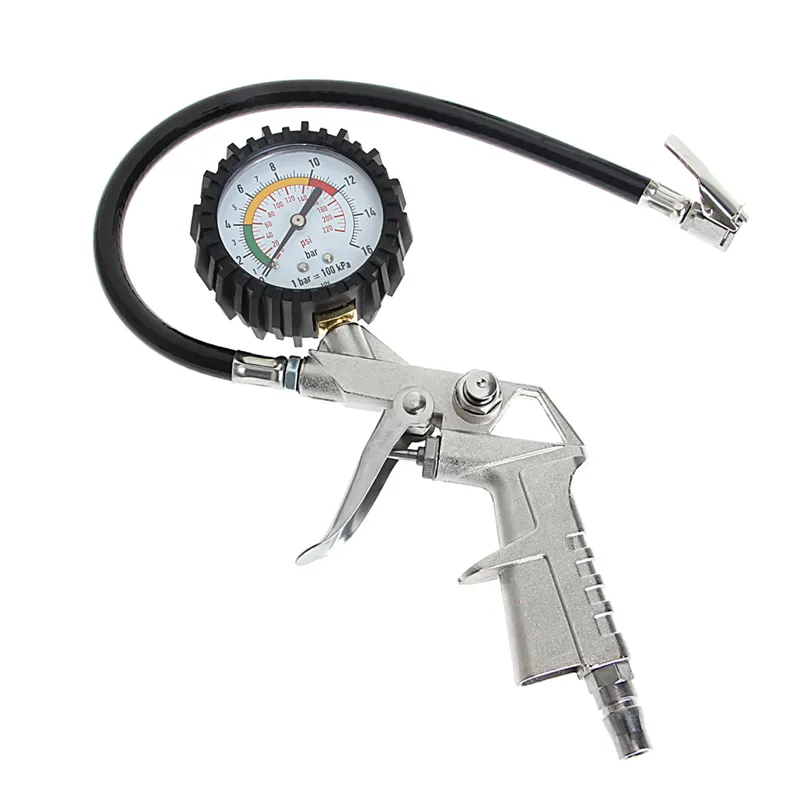 TK Inflador multifuncional de presión de neumáticos de coche y camión, medidor de Dial, probador de vehículo, pistola de inflado de neumáticos, herramienta de monitoreo