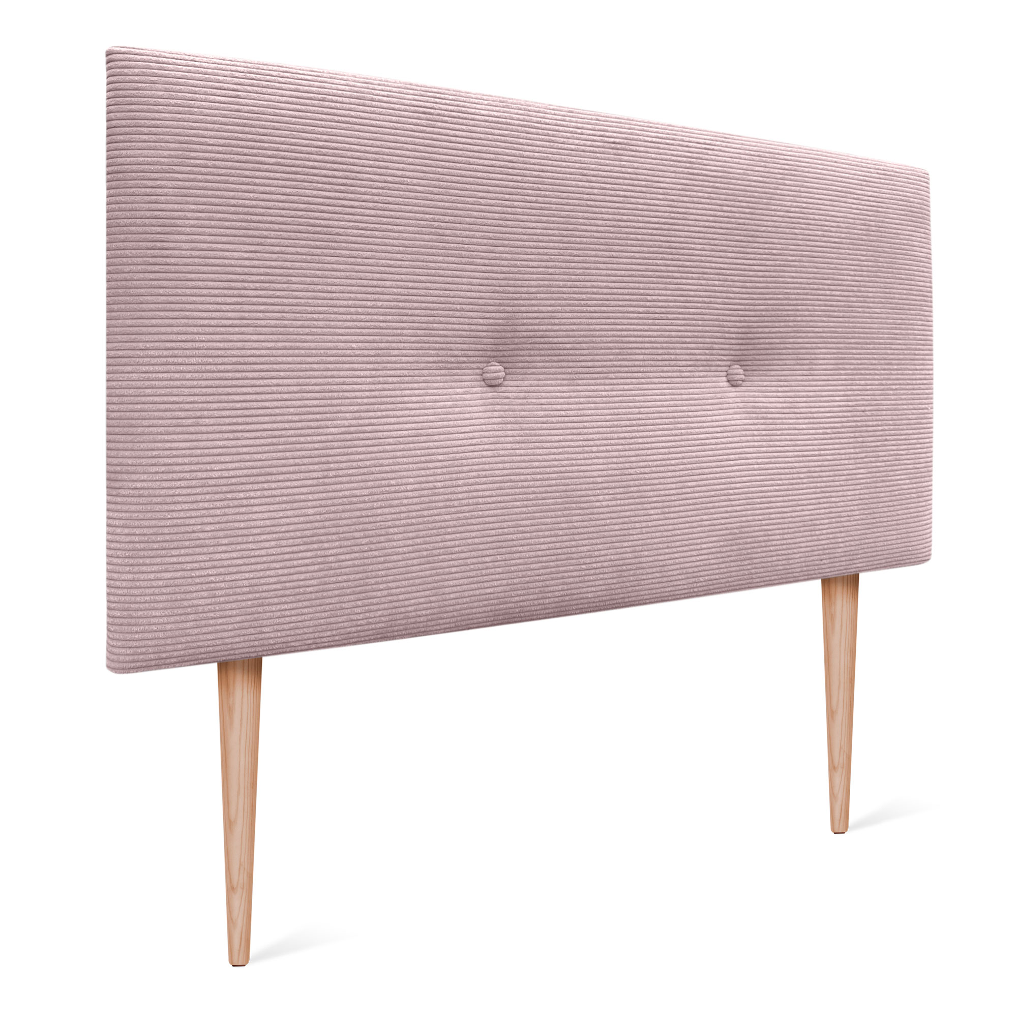 DHOME Cabecero de Pana Liso con Botones y Patas Alta Gama Moderno 4cm Grosor