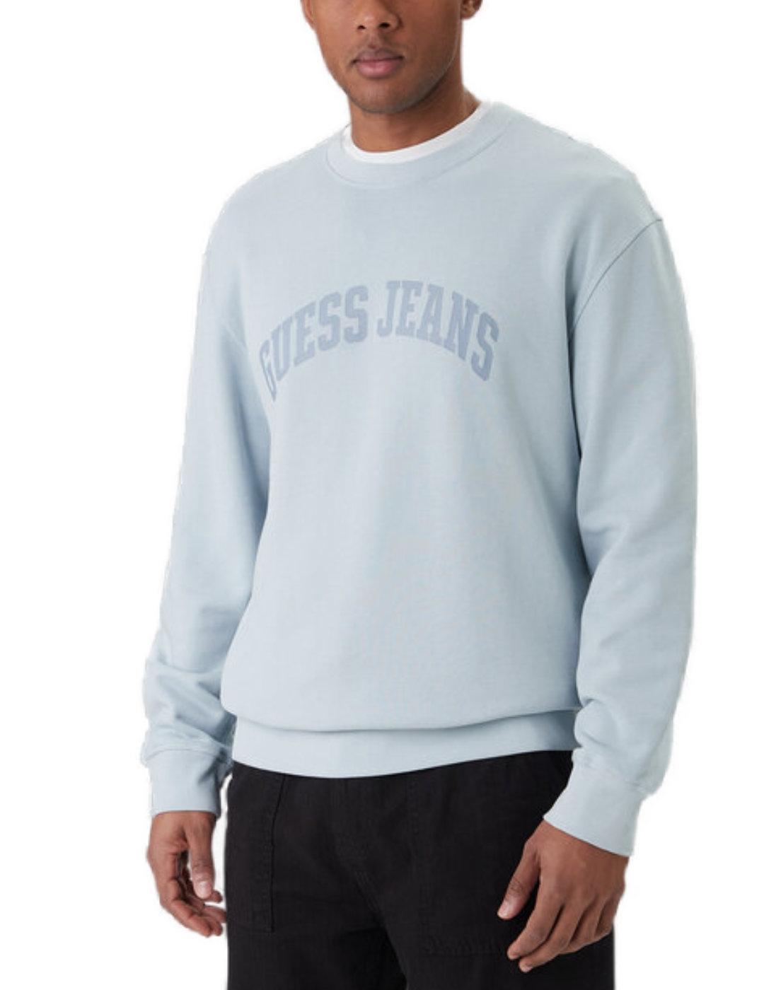 Sudadera Guess Jeans Reg azul sin capucha para hombre