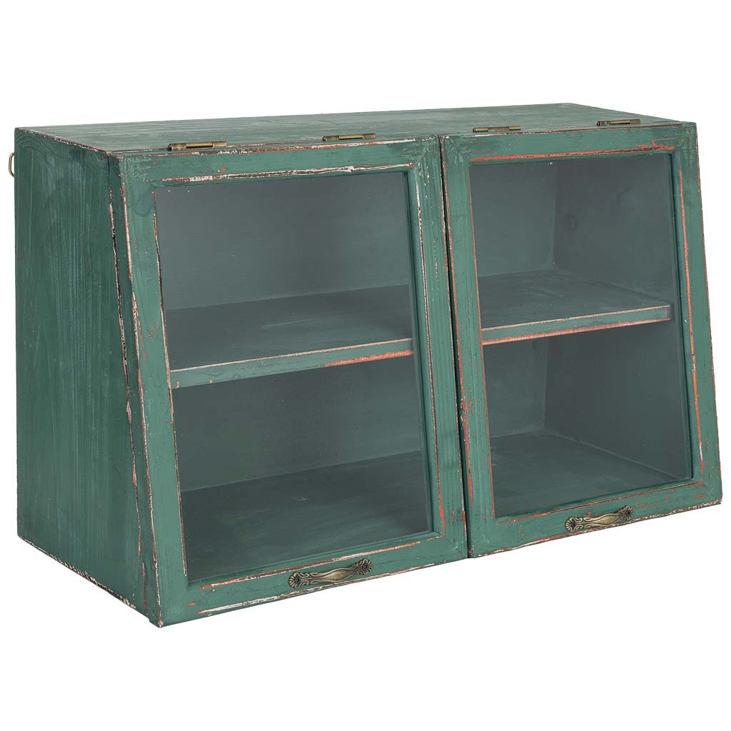 Wonderlust Deco - Vitrina de madera verde 60x25x35h cm Verde 60x25x35h cm