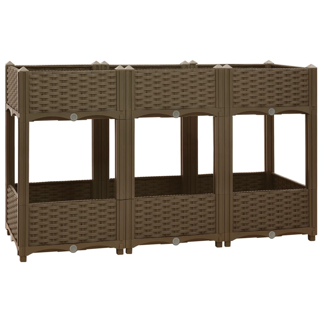 vidaXL Arriate 120x40x71 cm polipropileno Color Gris oscuro, Marrón, Negro y mas