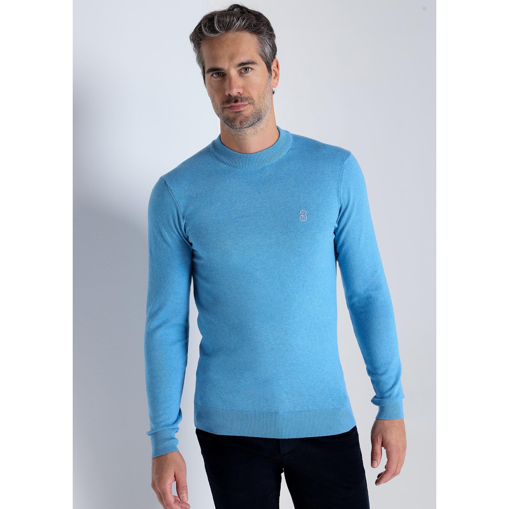 Jersey basico cuello caja azul