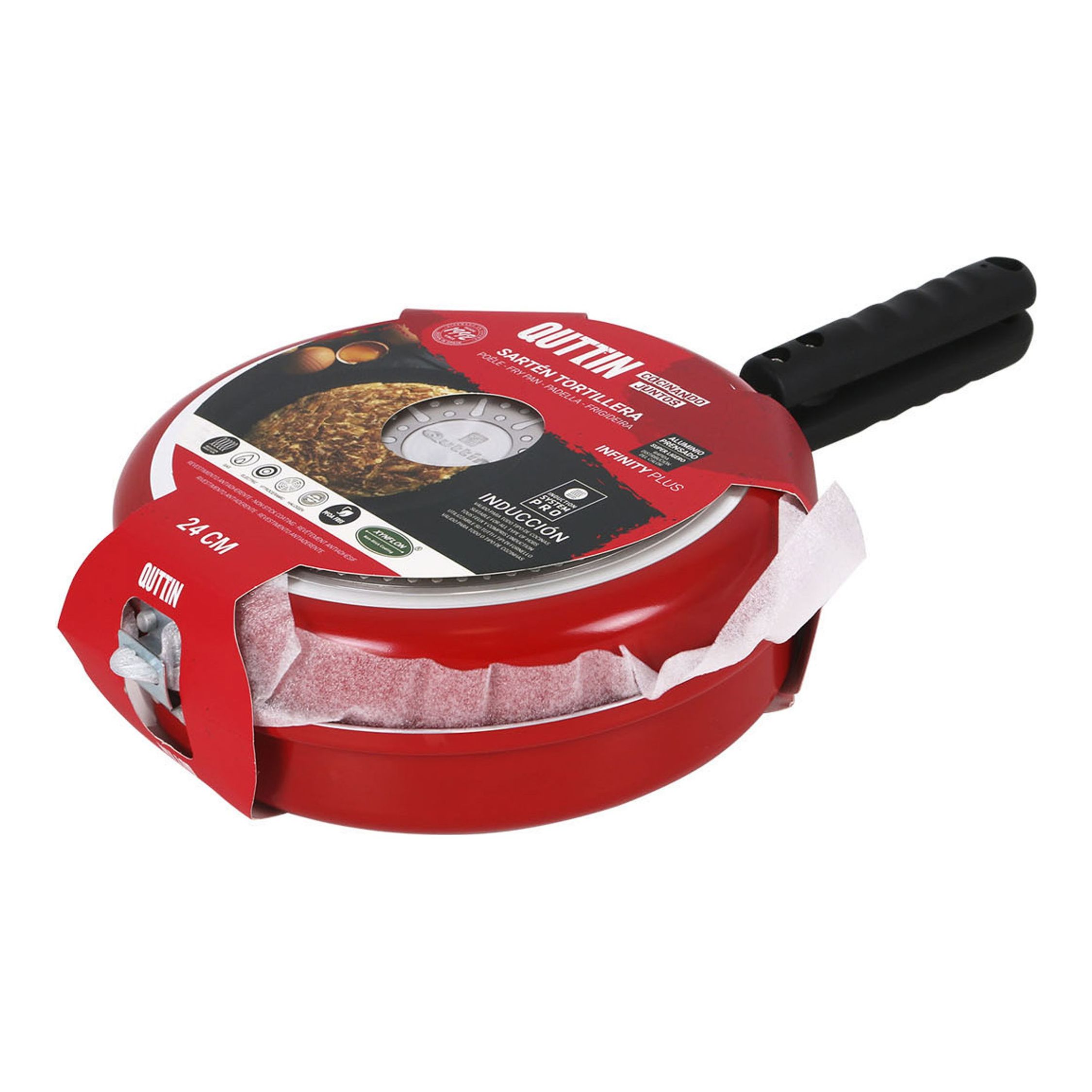 Quttin - Sartén Tortillera 24cm Aluminio Forjado Colección Infinity Plus - Antiadherente, Resistente y Ergonómica - Apta para Todo Tipo de Cocinas